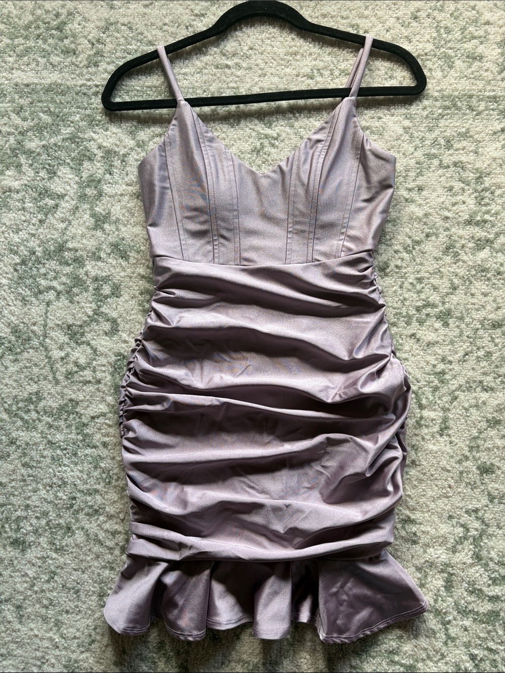 Lavender Ruched Slip Dress